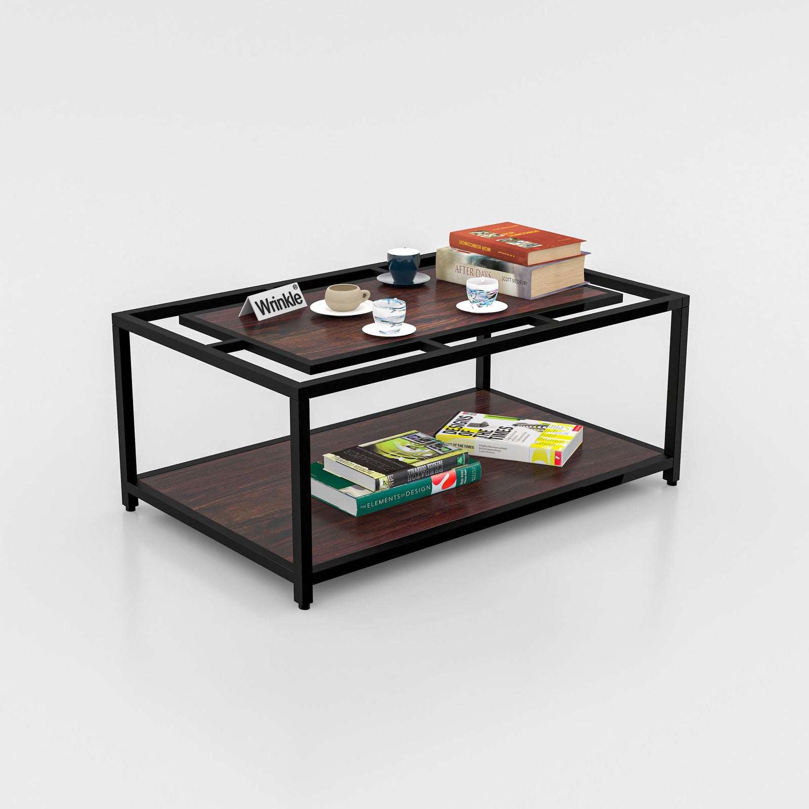 Imperial iron Coffee Table (walnut top in Sheesham Wood ) - Furnishiaa -  -